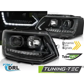 Přední světlomet SVĚTLOMETY TUBE LIGHT DRL BLACK SEQ pro VW T5 2010-2015