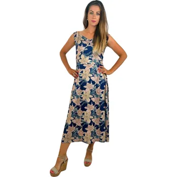 Dámské šaty NOVINKA-Letní šaty s volnými zády - modré