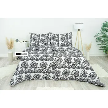 Povlečení Stanex Ložní povlečení bavlněné Černá krajka (LS210) ROZMĚR: 140x220 cm + polštář (90x70 cm)