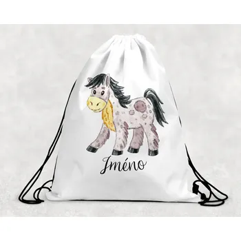 Dětský batoh Domovi Taška na přezůvky se jménem Koník 30 x 39,5 cm