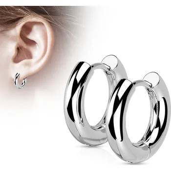 Náušnice Steel Edge Náušnice z chirurgické oceli kroužky 0483-10 Barva: Steel