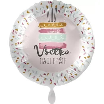 Balónek Foliový balonek Všetko najlepšie SK 43cm