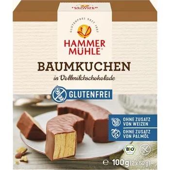 Čokoládová tyčinka Hammermühle BAUMKUCHEN v mléčné čokoládě, bez lepku, BIO, 100 g