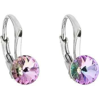 Šperk Dětské stříbrné náušnice Swarovski® elements – duhově fialová kolečka