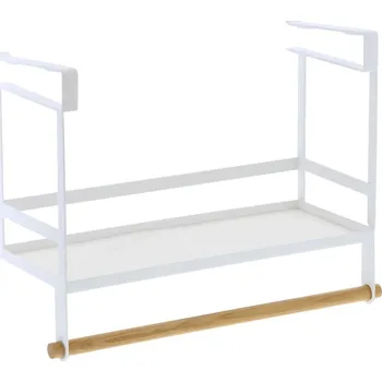 Příborník do zásuvky Bílá kovová závěsná polička na kořenky Yamazaki Tosca 32,5 cm