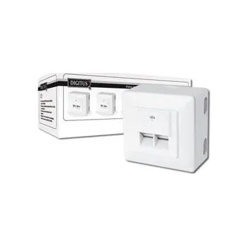 Elektrická zásuvka Digitus modulární dvojzásuvka CAT6, stíněná, na omítku,LSA, bílá, 5ks DN-9006/B5-N