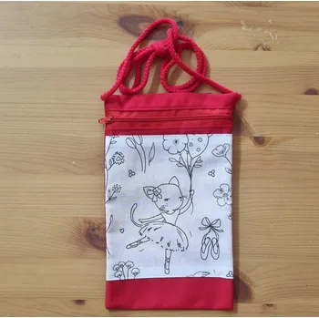 omalovánky Vybarvovací taška přes rameno - tančící kočka Barva: Červená