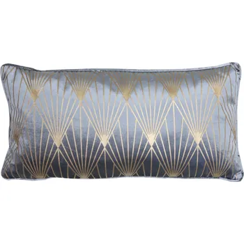 Polštář Modrý sametový polštář se zlatými ornamenty Janise - 60*30 cm