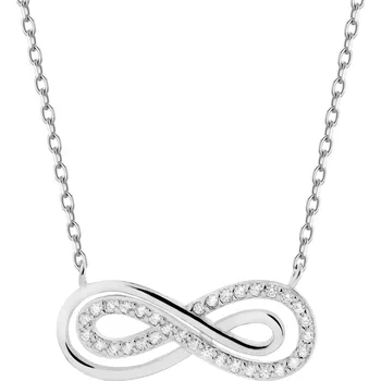 Náhrdelník Stříbrný náhrdelník se zirkony - nekonečno - AP537-7508