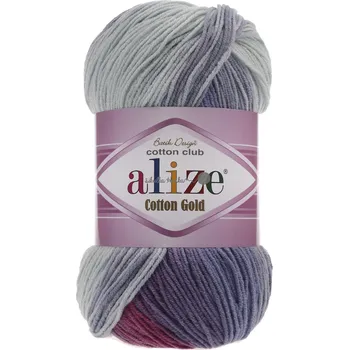 Galanterie Alize Cotton gold batik 3686 fialovo-modrý melír