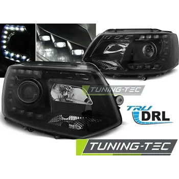 Přední světlomet SVĚTLOMETY TRUE DRL černé pro VW T5 2010-2015