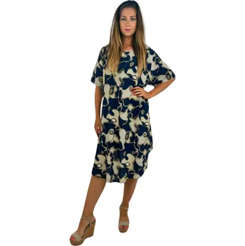 Dámské šaty Šaty s rukávky - modré - Geometric