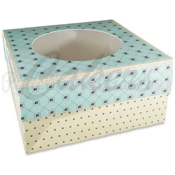 Čokoláda Dortová krabice s puntíky a okénkem 26x26x14 cm (minimální odběr 5ks)