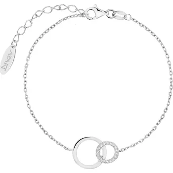 Náramek Stříbrný náramek se zirkony - kroužky - AP537-7500