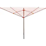 Erga Garden 5000, volně stojící 4-ramenný zahradní sušák na prádlo 200x200x195 cm, stříbrná-červená, ERG-SEP-10SUSOGRGAR50