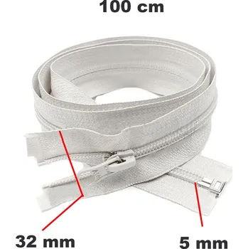 Zip Zip spirálový Dělitelný Bílý 5 mm délka 100 cm