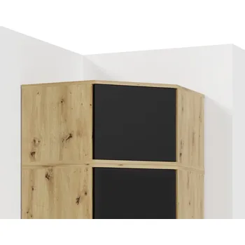Předsíňová stěna Nástavec na rohovou šatní skříň Emi - dub Artisan/černá