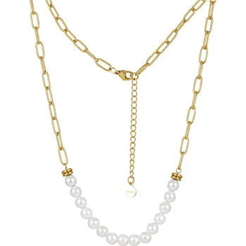 Náhrdelník Free Style Perlový náhrdelník z chirurgické oceli NSS796 Délka náhrdelníku: 45+5cm