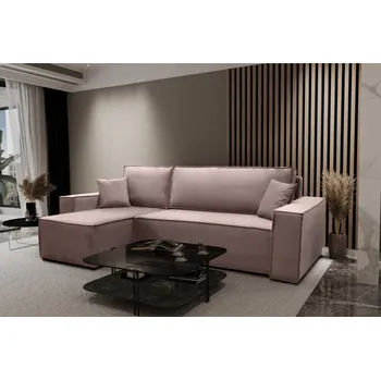 Sedací souprava Rozkládací sedací souprava do L - Karl - Růžová Pale Rose 14