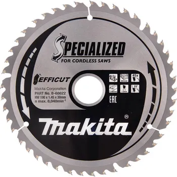 Pilový kotouč MAKITA B-68638 TCT pilový kotouč Efficut 190mmx30mm 45T =old B-68622 free_store_pickup
