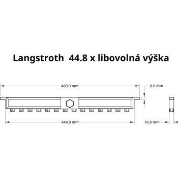 Chovný rámek pro chov včelích matek Rámková míra: Langstroth