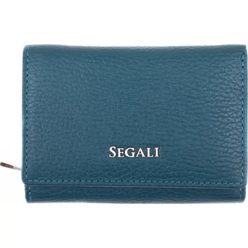 Módní doplněk SEGALI Dámská kožená peněženka SG-27106 B Petrolejová