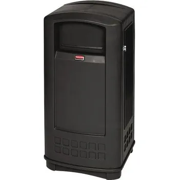 Venkovní odpadkový koš Plastový koš LANDMARK bez popelníku 133 l. - černý