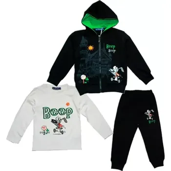 Chlapecká tepláková souprava, komplet 3 kusy černá 13747 - 323/7 ( Dětská mikina, tepláky, tričko dlouhý rukáv)