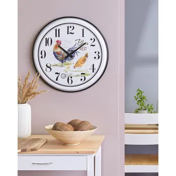 Hodiny Nástěnné hodiny barevné železo Ø 48 cm v retro stylu Beliani