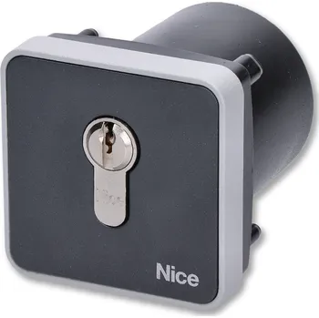 Dálkový ovladač vrat EKSI - klíčový spínač Nice - klíčový přepínač podomítkový, hliníkový kryt, cylindrická vložka