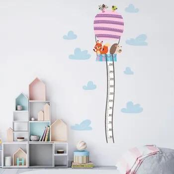 Samolepící dekorace Nálepky na zeď detsky metr veverka a ježek dívčí - Plotbase, s.r.o., 70x120cm