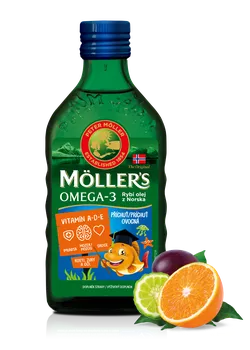 Přírodní produkt Möller's Omega 3 s ovocnou příchutí 250 ml