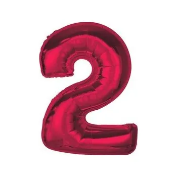 Balónek Balon foliowy cyfra 2 czerwona Smart 92cm