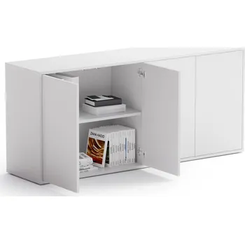 Policová skříň PLAN Skříňka nízká s dvířky BLOCK White