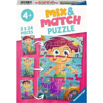 Puzzle RAVENSBURGER Puzzle Mix&Match: Mořské panny a mořské příšery 3x24 dílků