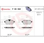 Sada brzdových destiček, kotoučová brzda BREMBO P 06 062
