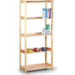 Dřevěný regál, 5 polic, 1660 x 680 x 435 mm