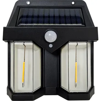 Venkovní osvětlení TR- 64 LED Solární nástěnná lampa se senzorem pohybu - černá Trixline