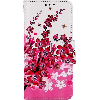 Pouzdro na mobilní telefon TopQ Pouzdro pro Xiaomi Redmi Note 13 5G bílé/růžové/kytičky