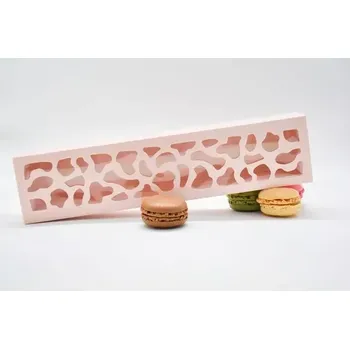 Krabička na makronky růžová se vzorovým okénkem na 10 ks 25,8x6x4 cm