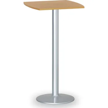 Konferenční stolek Koktejlový stůl OLYMPO II, 660x660 mm, šedá podnož, deska buk