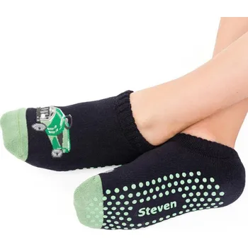 Černo-zelené chlapecké ponožky Auto, protiskluz Art.134 XF053, NAVY BLUE - ABS Velikost: 29/31