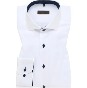 Pánská košile Košile Eterna Slim Fit Uni Pinpoint bílá velikost: 46, délka rukávu: dlouhý rukáv