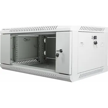 Serverovna Závěsná instalační skříňka 19'' 4U 600X450mm šedá (skleněná dvířka)