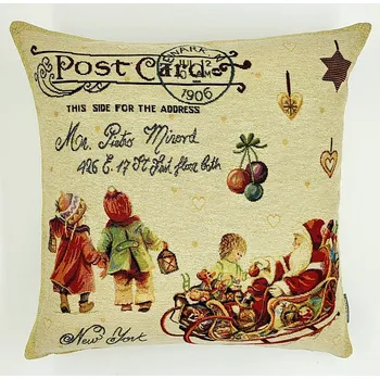 Dekorativní polštářek BYTEMA Vánoční gobelínový povlak POST CARD 45 x 45 cm