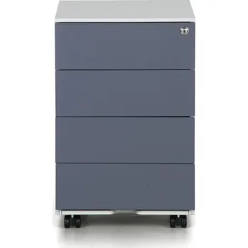 Zásuvkový kontejner Kovový mobilní kontejner METAL, 4 zásuvky, grafit