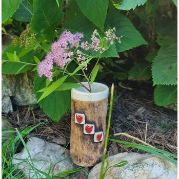 Váza Keramická vázička se srdíčky - malá