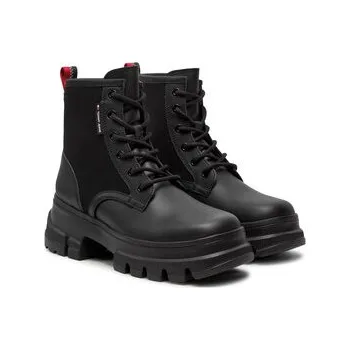 Pánské tenisky Turistická obuv Tommy Jeans Tjw Chunky Lace Up Boot Mix Mat EN0EN02554 Černá 41