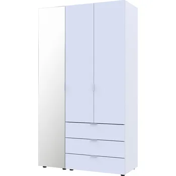 Šatní skříň Skříň třídveřová se zrcadlem Gelar 116.5 cm Bílá