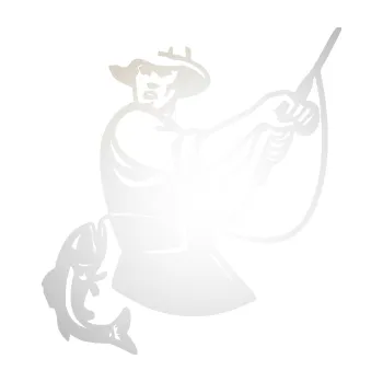 Polep vozidla SAMOLEPKA Rybář 024 levá úlovek (82 - odrazková reflexní bílá) NA AUTO, NÁLEPKA, FÓLIE, POLEP, TUNING, VLASTNÍ TEXT, TISK, AUTOSAMOLEPKY.cz, POLEPY, OBRÁZEK, LOGO, SAMOLEPKY